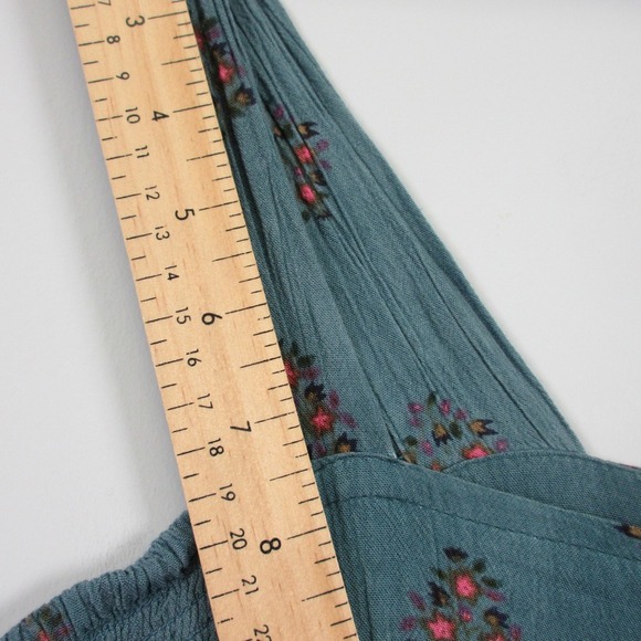 Natural Life Jumpsuit Women S Green Blue Floral Wide Leg Rayon Tank Casual 358 - Picture 9 of 11